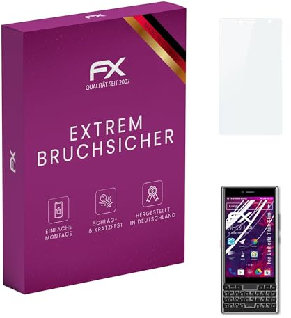 atFoliX Protection Écran Film de verre en plastique compatible avec Unihertz Titan Slim Verre film protecteur, 9H Hybrid-Glass FX Protection Écran en Verre trempé de plastique