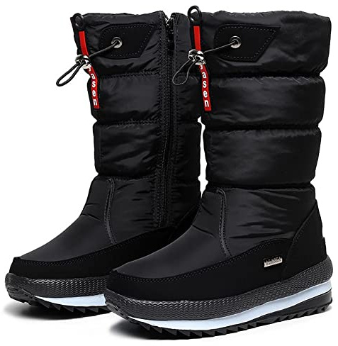 Botas de Nieve para Mujer con Cremallera Botas de Invierno Impermeables y aisladas para Todo Tipo de Clima Construidas para brindar Comodidad,A,39