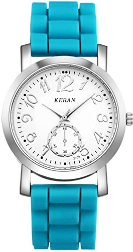 JewelryWe Uhren Damen Analog Quarz Armbanduhr Klassisch Einfach Beiläufige Uhr mit Silikon Armband