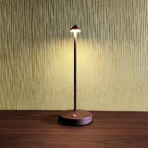 eypid Cordless Table Lamps,Rechargeable Led Touch Bar Lamp, Portable Battery Desk Lamp,2 Level Brightness Dimmable Night Light,Minimalist Design, for Living Room/Restaurant/Couple Dinner/(Rust)