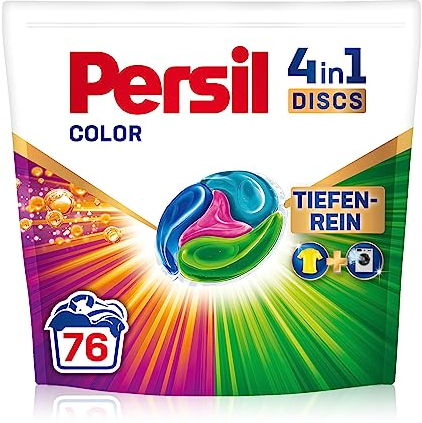 Persil 4in1 Color DISCS (76 Waschladungen), Waschmittel mit Tiefenrein Technologie, Colorwaschmittel für reine Wäsche und hygienische Frische für die Maschine