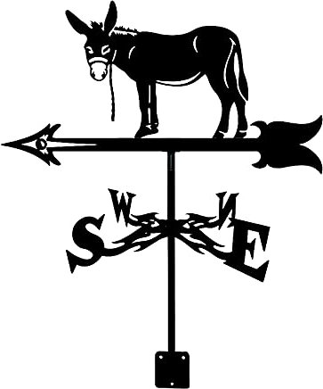 JESSAH Wetterfahne Wetterfahne Esel Sika Hirsch Zug Silhouette Orientierungsanzeige Wetterfahne Messwerkzeug mit Anti-Rost-Beschichtung für Outdoor Halterung Dekor Handwerk