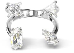 Swarovski Mesmera Offener Ring, Verschiedene Schliffe, Weiß, Rhodiniert