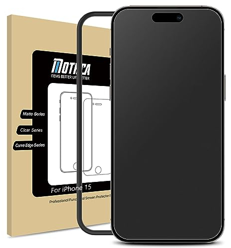 Mothca Protector Pantalla Mate para iPhone 16/ iPhone 15, Cristal Templado Antihuellas e Antireflejo 2,5D, Fácil de Instalar, Dureza 9H -6,1