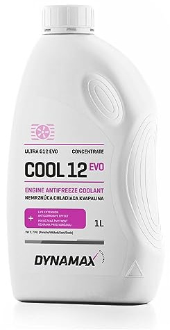 DYNAMAX Cool G12 EVO Antifreeze Coolant CONCENTRATE 1 Litre, Light Red/Violet (Purple) Coolant