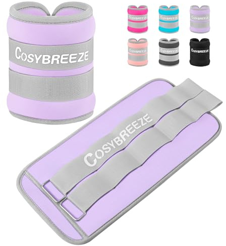 Ankelvikter 10 kg 1 par handledsben armvikter för kvinnor män, styrka vikt för promenader, löpning, jogging, fitness, gym träning – ljuslila