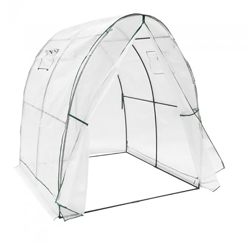 GRINDI IN THE GARDEN - Foliengewächshaus Pflanzenhaus Treibhaus - PE Folie (130 g/m2), 180x180x200 cm - Gewächshaus, für Garten, Balkon und Terrasse, Winterfest, Stabil & Einfach zu Montieren - IRGA I