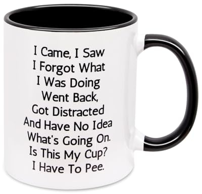 UoQo Funny Mug for Senior Citizens, I Came I Saw I Forgot What I was Doing Coffee Tea Cup, Elderly Gifts for Women Men 70th 80th 90th Birthday Mothers Day Fathers Day Mugs Gift