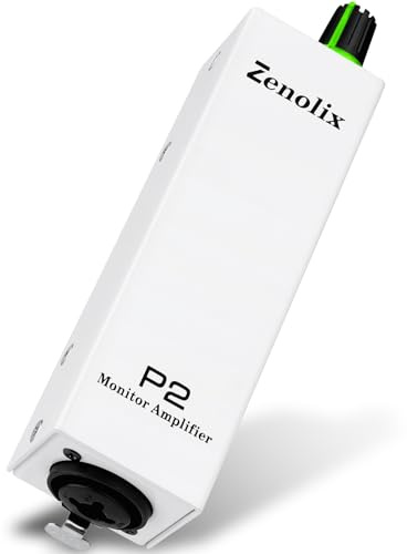 Zenolix P2 Portable in Ear Monitor Amplifier, Headphone Amp with XLR/TRS Inputs 3.5mm Output, Headphone Amplifier with Durable Belt Clip, Stereo/Mono Switch for Drummers, Guitar, Keyboardists, White
