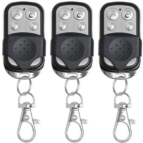 SMCEHEYA 3 pcs Universal Garage Door Opener Remote 433mhz Electric Gate Fob Universal Cloning Wireless Alarm Remote Control Key Fob for Car Garage Door Gate Universal Garage Door Opener Remote Cloning