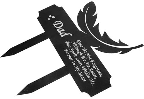IWOWHERO Friedhofs-gedenkpfahl Grabdekoration Metallmarkierung Gartenschild Plakette