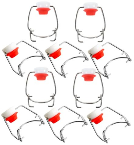MOTHNUR 10pcs Swing Top Bottle Caps with Silicone Gaskets Airtight Lids for Glass Bottles Leakproof Reusable Caps for Beer Vinegar Oil