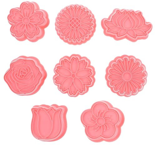 GRIRIW 8pezzi Stampo Biscotti Riutilizzabile Per Decorazioni Dolci Di Stampi Per Biscotti Fiori Per Dolci Fatti Casa Per Genitori e Facile Da Usare e Pulire
