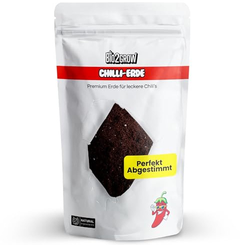 Bio2Grow Chilli-Erde 1 Liter - Indoor & Outdoor Blumenerde für Pflanzen Leichte Mischung Gemüse Anbau