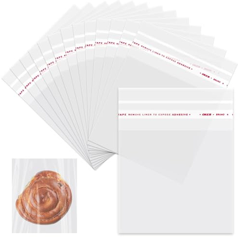 Hurifeng 100 Stück OPP kleine plastiktüten, kleine tüten für süßigkeiten, durchsichtige tüten mit Klebeverschluss, für Geschenke, Süßigkeiten, Kekse, Schmuck, Bastelartikel (Transparent, 12 * 15)