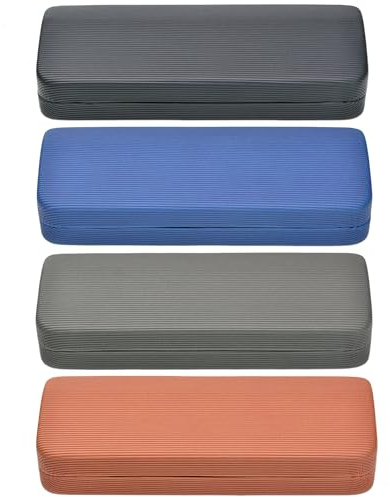 ArtinyDinne 4 Stücke Brillenetui Hardcase,PU Leder Brillen Etui | Brillenhülle für Damen Herren, Hart Glasses Case,Sonnenbrillen Etui