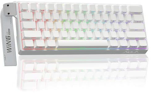TZMRIT x Aula WIN60 HE, 60% mekaniskt speltangentbord med kabel, magnetisk bytbar brytare, justerbart trycksnabblösningsläge, 8000 Hz avstämningshastighet (Vit)