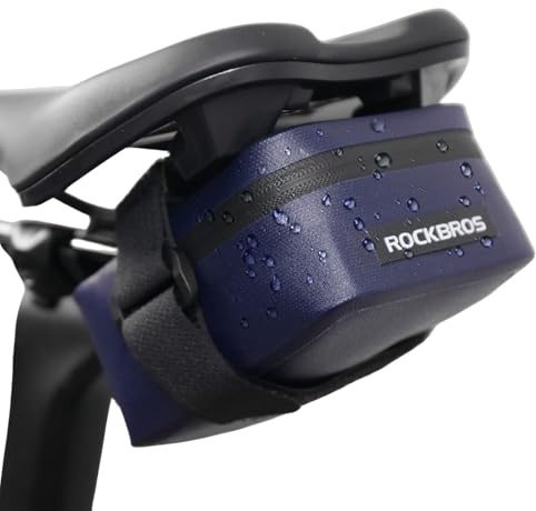 ROCKBROS Fahrrad Satteltasche Mini fahrradtasche Wasserdicht | Leichte Sattelstützentasche für Rennräder MTB Kompakt und Tragbar Fahrradzubehör, Blau