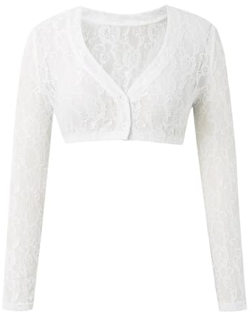 Generisch Costume de calice médiéval élégant avec col en V en dentelle, cardigan court pour la fête de la bière, tenue de fête de la bière, avec robe de bière, chat, cosplay, costume anime, Blanc., XL
