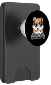 Animal DJ Hamster con Gafas Tocadiscos PopSockets PopWallet para MagSafe