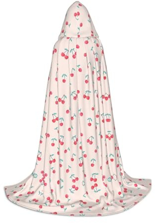 ZHAOUR Capa con capucha para Halloween, unisex, con bonito estampado de cereza roja dulce para fiestas, carnaval, exposiciones de cómics, cosplay y mucho más