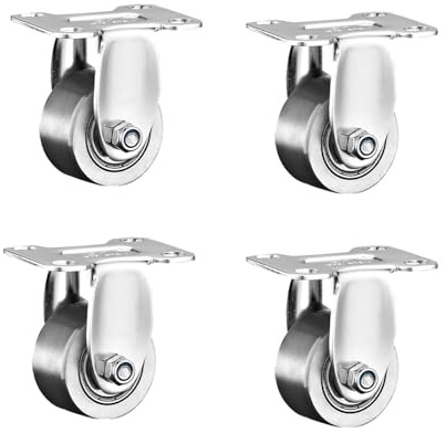 304 Edelstahl-Lenkrollen, 4er-Set, Universalräder Mit Bremse, Tragkraft 150 Kg / 330 Lbs(1.5inch)