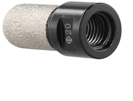 Vakuumgelöteter Hartmetall-Fräskopf für M14-Gewinde, 20 mm Kugelend-Finger-Bit für Marmor-Granitfliesen, 3-in-1-Entgraten, Fasenlochvergrößerung, Schwarz