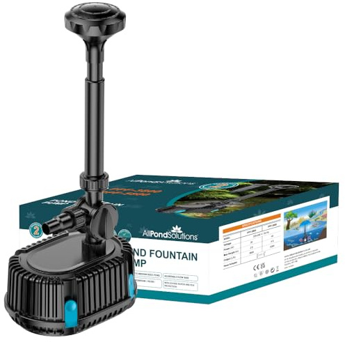 AllPondSolutions PPF-5800 Pond Pump Submersible with Fountain Attachment for Outdoor Garden – Adjustable Flow 5200 Litre/Hour Flow Rate