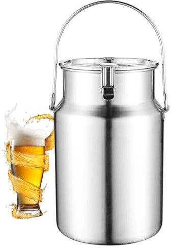 ApuaVireo&Co 304 Stainless Steel Milk Can Bucket Milk Churn Pot Farm Milk Transport Canister with Sealed Lid Heavy Duty Milk Jug(3L)