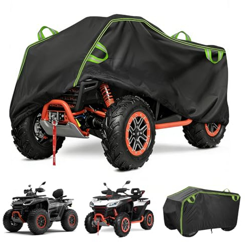 Bâche de protection pour quad, 210D Oxford XXXL, imperméable, 256 x 110 x 120 cm, avec bandes réfléchissantes, protection contre les UV, la pluie, la neige et la poussière