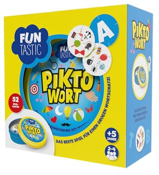IMAGILAND Pikto Wort Kartenspiel, Schnelles und Lustiges Gesellschaftsspiel für Familien, ab 5 Jahren, trainiert Wortschatz und Kreativität, 2-4 Spieler, 15 Minuten