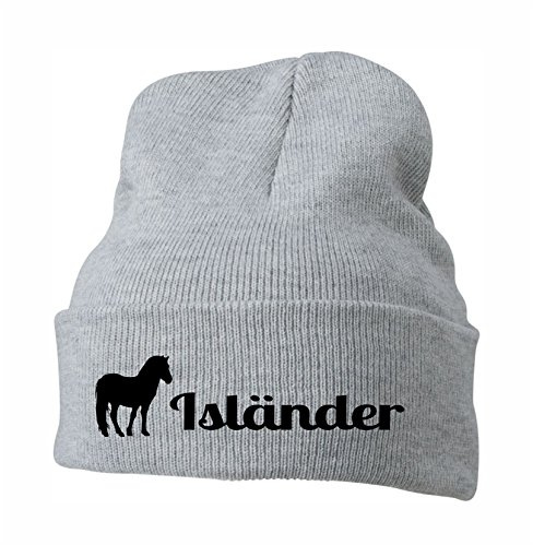 siviwonder Strickmütze Pferde - ISLÄNDER Freizeit und Trekkingpferd - Stickerei Pferd Winter Mütze Wintermütze Beanie Mütze