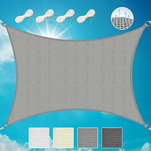 Sol Royal SolVision HS9 – Rectangular Sun Shade Sail 3x2 m HDPE Breathable & UV-light resistant Sun Protection for Terrace, Balcony, Pool & Garden – Sun Sail 300x200 cm Shade Fabric Grey