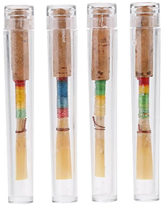 Oboe Reeds Medium Soft mit Schutzhüllen, 4 Stücke Hohe Klangqualität Oboe Reed Wind Instrument Ersatzteile Zubehör Oboe Zubehör