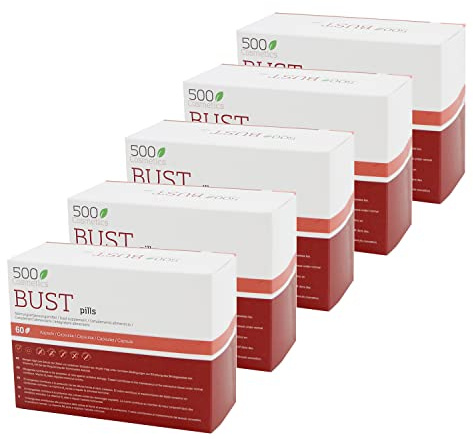 500cosmetics Breast - complément Naturel pour augmenter et raffermir la poitrine féminine - ingrédients 100% naturelles - fabriqué dans l'UE - 60 tablettes (5)