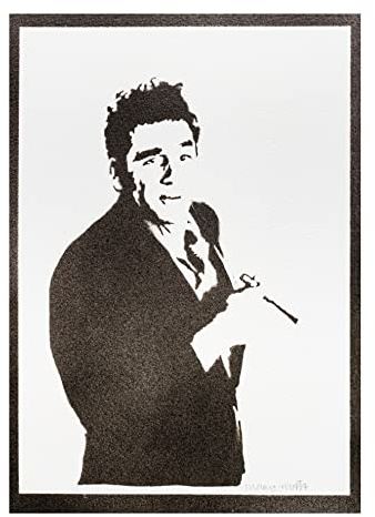 moreno-mata Echtes Handgemachtes Graffiti Kramer TV Serien Aesthetic Poster & Kunstdrucke Bilder Seinfeld Plakat Handmade Deko Wandbilder Wohnzimmer Wanddeko Geschenke für Männer und Frauen
