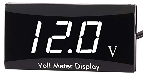 Kinstecks Voltímetro de la motocicleta DC 12V Medidor de voltaje de pantalla LED medidor de voltaje digital