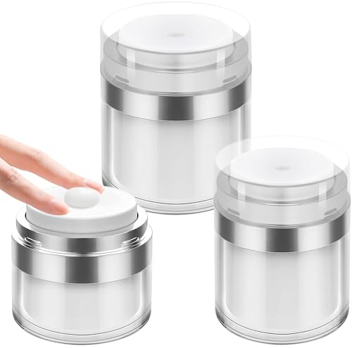 Hanyousheng 3 Stück Creme Spender, 15/30/50 ML Pumpspender Creme, Airless Pumpspender, Creme Behälter, Pumpspender, Creme Behälter zum Drücken, für Creme, Lotion für Reise Home Verwendung