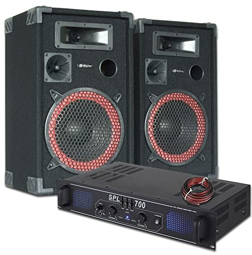Skytec DJ PA Kit Amplificateur et Haut-Parleur 700W