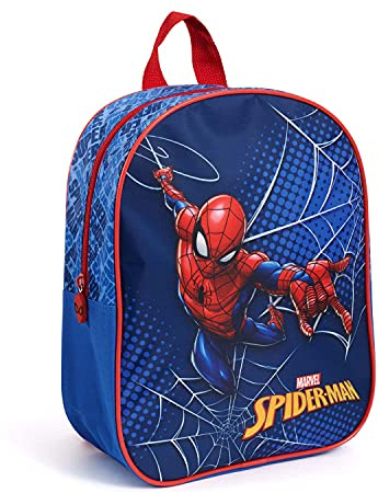 Zainetto Bambino con Spiderman per Asilo - Zaino Bimbo Marvel Spider Man per Viaggi e Tempo Libero - Piccola Cartella Scuola Materna Uomo Ragno Rosso Blu per Bambini 3 4 5 Anni - 30x24x10 cm