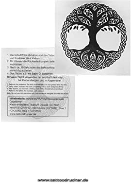 10 x Keltischer Lebensbaum Tattoo - Mystische Schutzsymbol in schwarz - Temporary Body Tattoo (10)