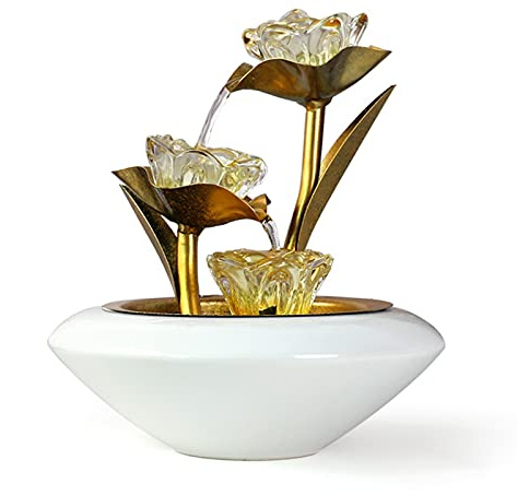 YAYA2021-SHOP Fuente Interiores Fuente de la Mesa de la Fuente de la Fuente de Agua de Loto de Loto de Oro de Interior Hace Que Esta una decoración de Mesa compacta y Liviana Fuente Escritorio