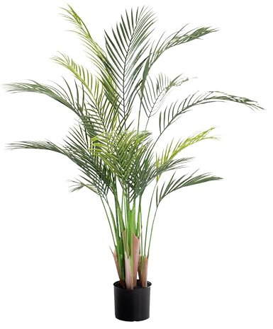 Blooming Artificial - Areca Palm Plant Indoor, Realistic Artificial Palm Tree for Garden, Home, and Office, Year Round Decorative Foliage, UV and Water Resistant (Green) (120cm)