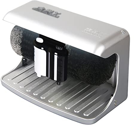Q-FFL shoe polisher machine Electric Shoe Polisher with Induction Dust Removal, Automatic Professional Shoe Shine, Shoes Cleaning Brush Tool for Home Hotel (Color : Silver)