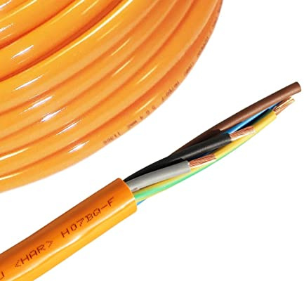 H07BQ-F 5x6mm² PUR Baustellenkabel Baukabel Kerbfest 5-50 Meter, Länge:25 Meter