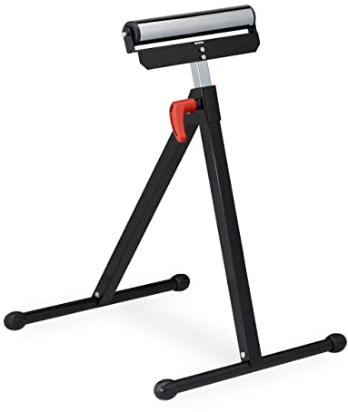 Relaxdays Rollenbock, stufenlos höhenverstellbar, 67-110 cm, klappbar, bis 60 kg, Rollbock Werkstatt, Stahl, schwarz