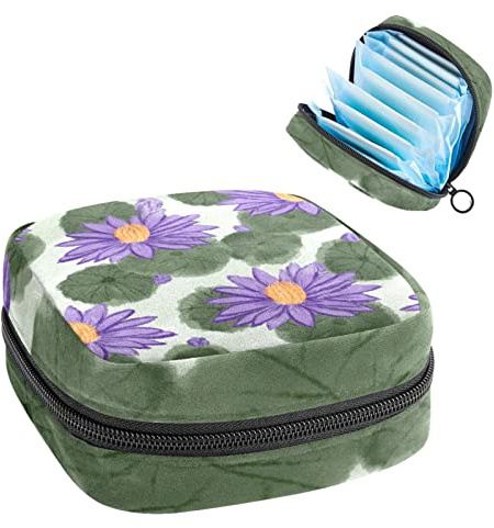 Damen-Damen-Servietten, Handtasche, Damen, Menstruationstasse, Tasche, Mädchen, tragbare Tampon-Aufbewahrungstasche, Seerosen-Perioden-Tasche mit Reißverschluss