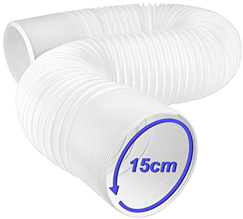 Ninyoon Manguera de Aire Acondicionado Portátil, ventilación de escape en sentido contrario a las agujas del reloj, diámetro de 15 cm, longitud flexible, rosca de repuesto de 0,45 a 2 metros | Ventilación de Escape Longitud Flexible de 0,45 a 2 Metros Rosca de Repuesto Accesorios para Delonghi LG Raccord Kit