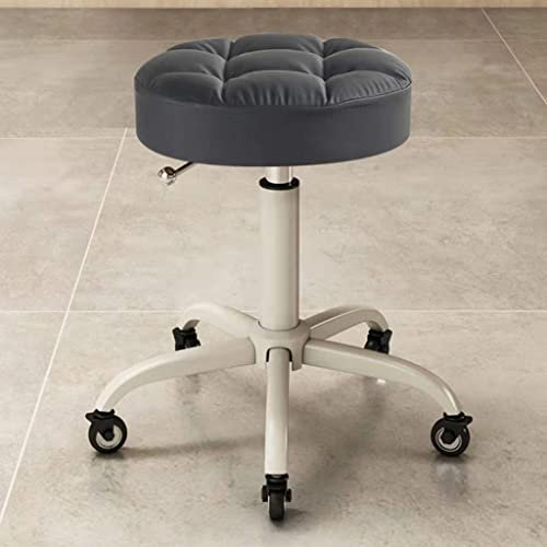 Rolling Shop Hocker mit Einstellbarer Höhe, Mechaniker Detailer Garage Sitz, Glatte Kugel Radlager Rollen, PU Leder Rolling Stool Sitze, für Home Office Garage Shop Fitness Sport ( Color : Black , Siz