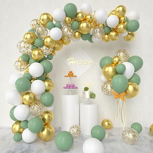 Q-WOOFF Q-WOOFF Olivgrüne Latex Luftballons,Luftballons Grün, 60 Stück 12 Zoll Salbeigrüne Luftballons,Grüne Ballons，Für Babyparty, Waldthema, Geburtstagsdeko, Dekoration, Hochzeitsfeiern (olivgrün)